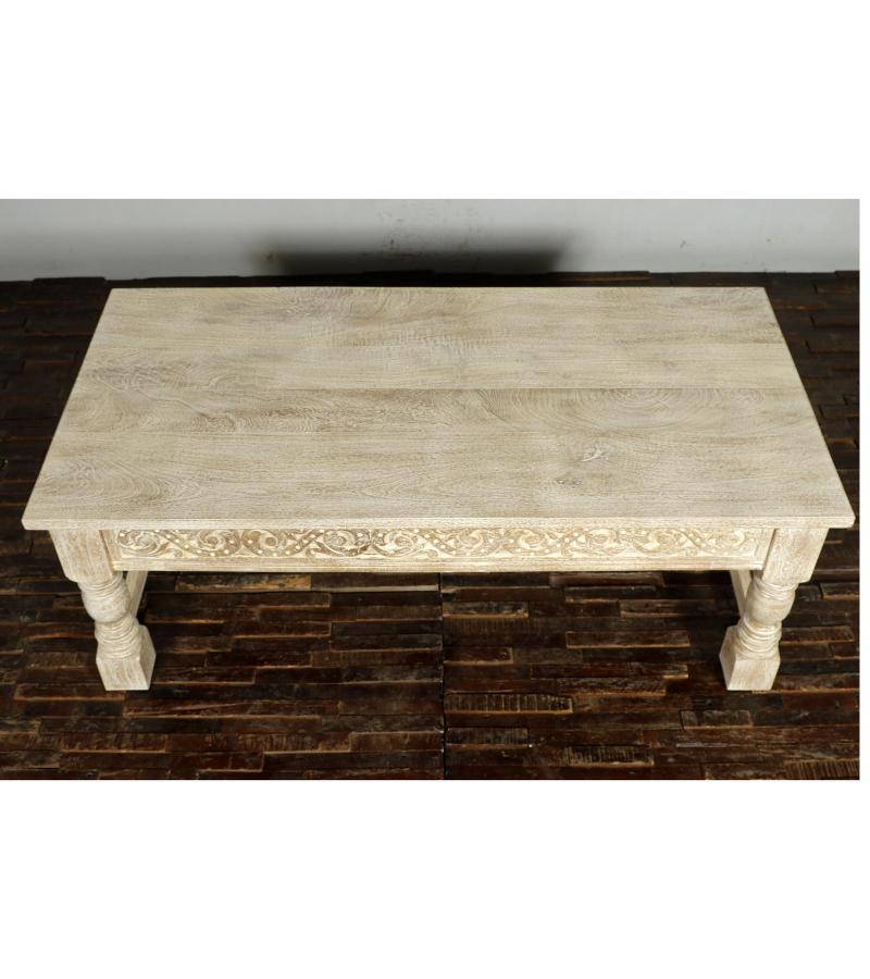 HAND CARVED SOLID WOOD COFFEE TABLE