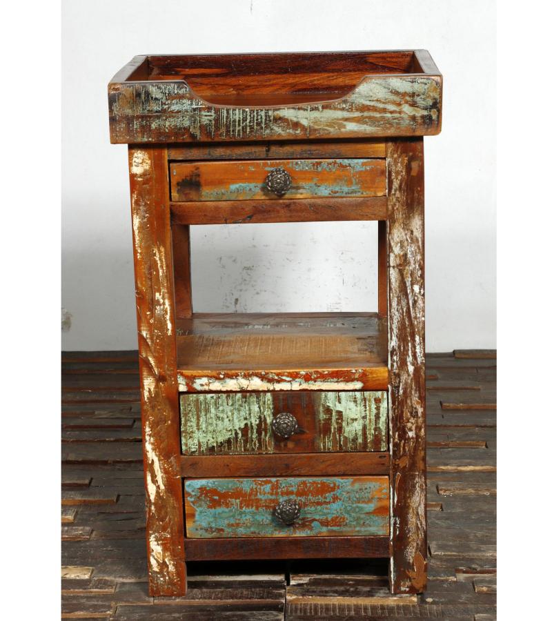 SOLID RECLAIMED TEAK WOOD SIDE TABLE END TABLE 