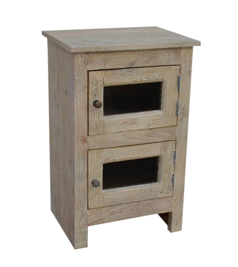 SOLID WOOD 2 DOOR END TABLE / NIGHTSTAND