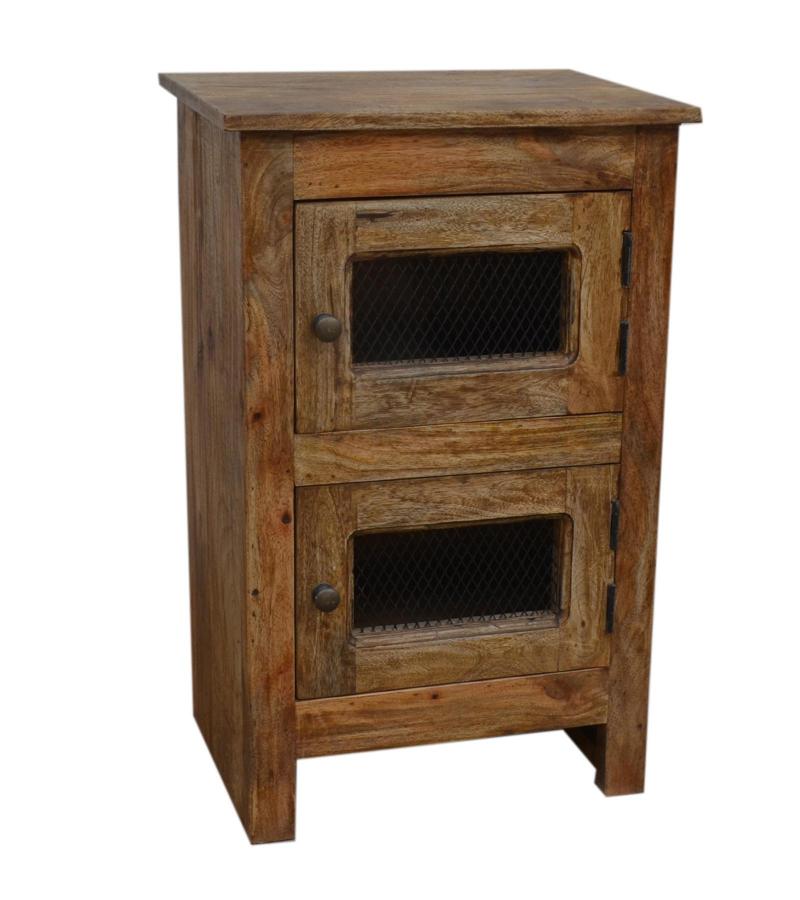 SOLID WOOD 2 DOOR END TABLE / NIGHTSTAND