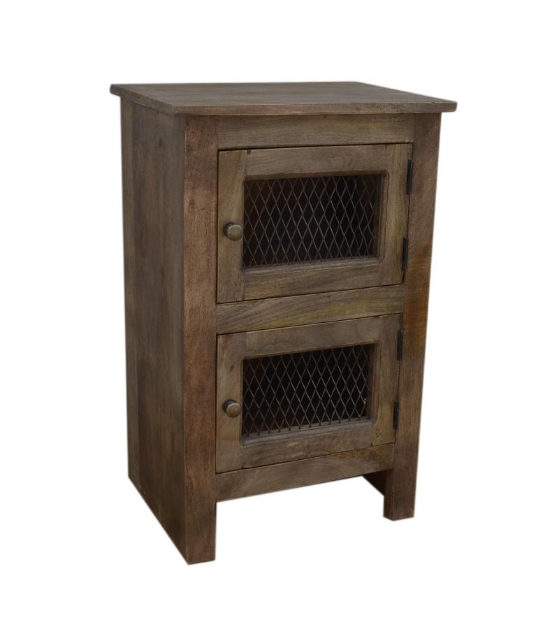 SOLID WOOD 2 DOOR END TABLE / NIGHTSTAND