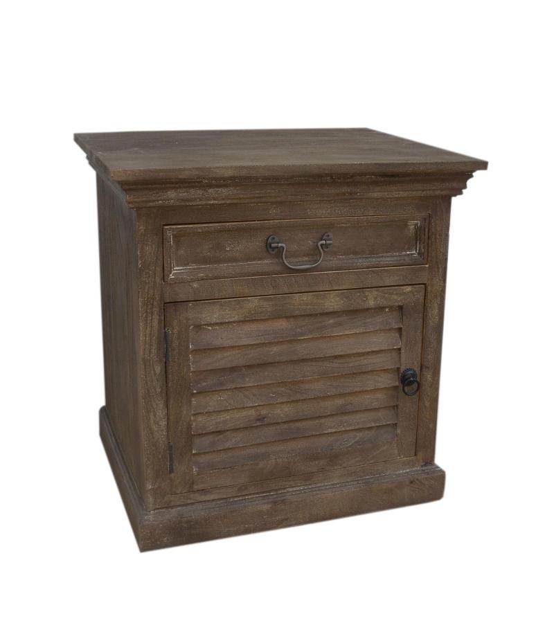 SOLID WOOD END TABLE / NIGHTSTAND W/ 1 DRAWER & 1 DOOR