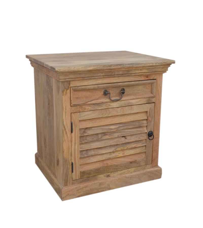 SOLID WOOD END TABLE / NIGHTSTAND W/ 1 DRAWER & 1 DOOR