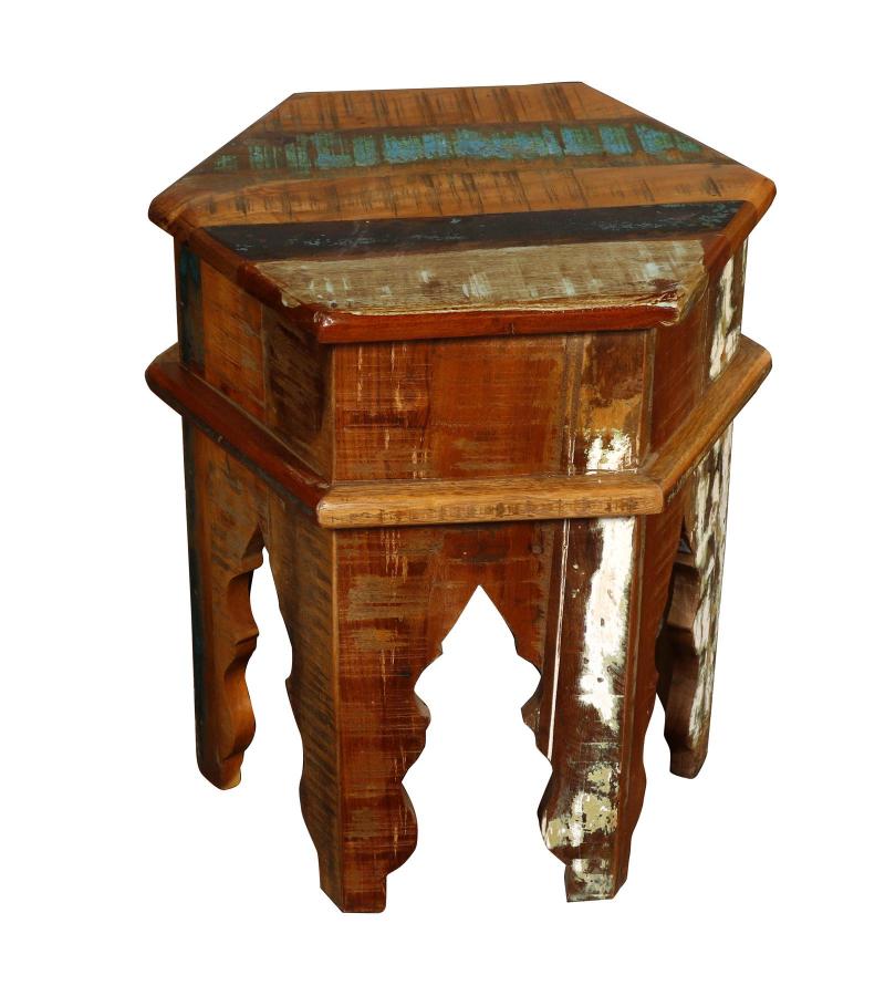 SOLID RECLAIMED TEAK WOOD END TABLE / NIGHTSTAND