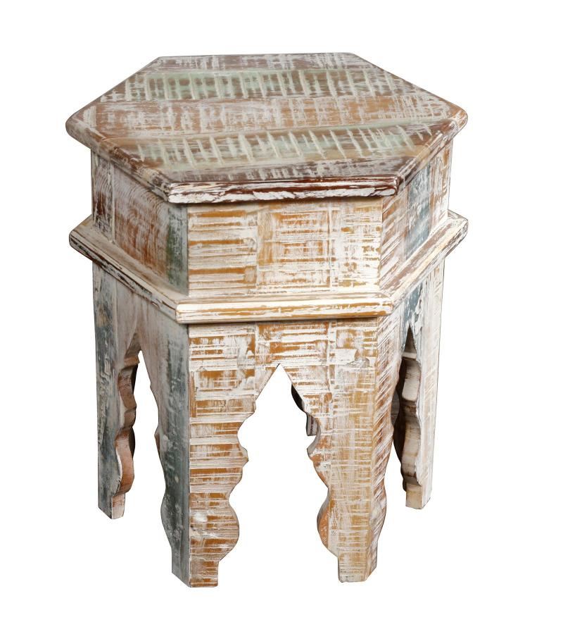 SOLID RECLAIMED TEAK WOOD END TABLE / NIGHTSTAND