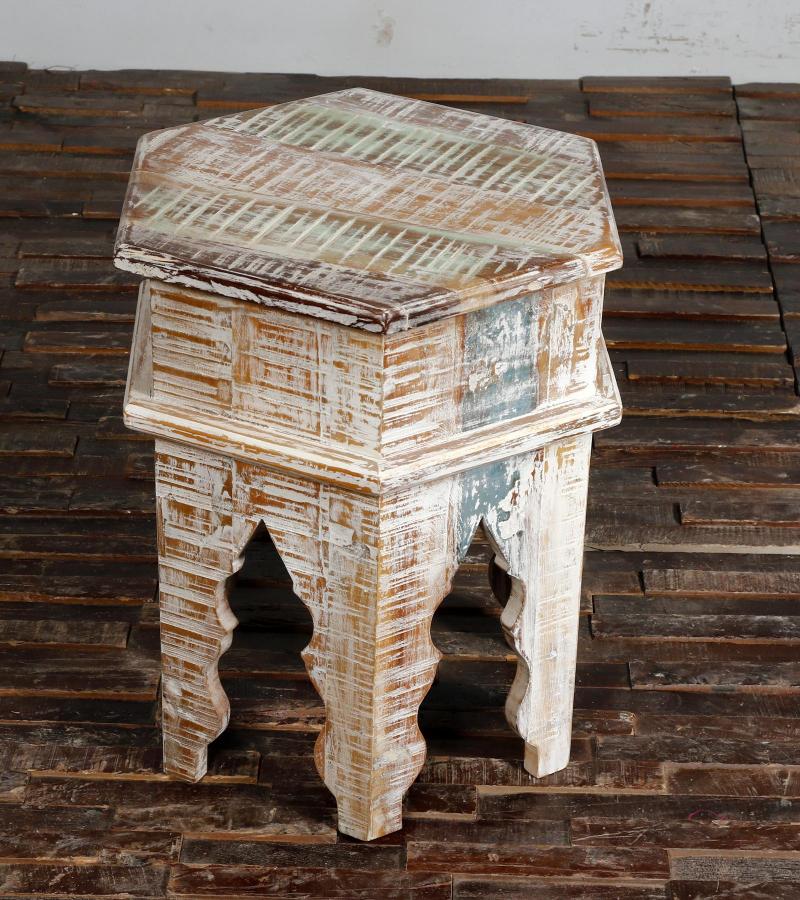 SOLID RECLAIMED TEAK WOOD END TABLE / NIGHTSTAND