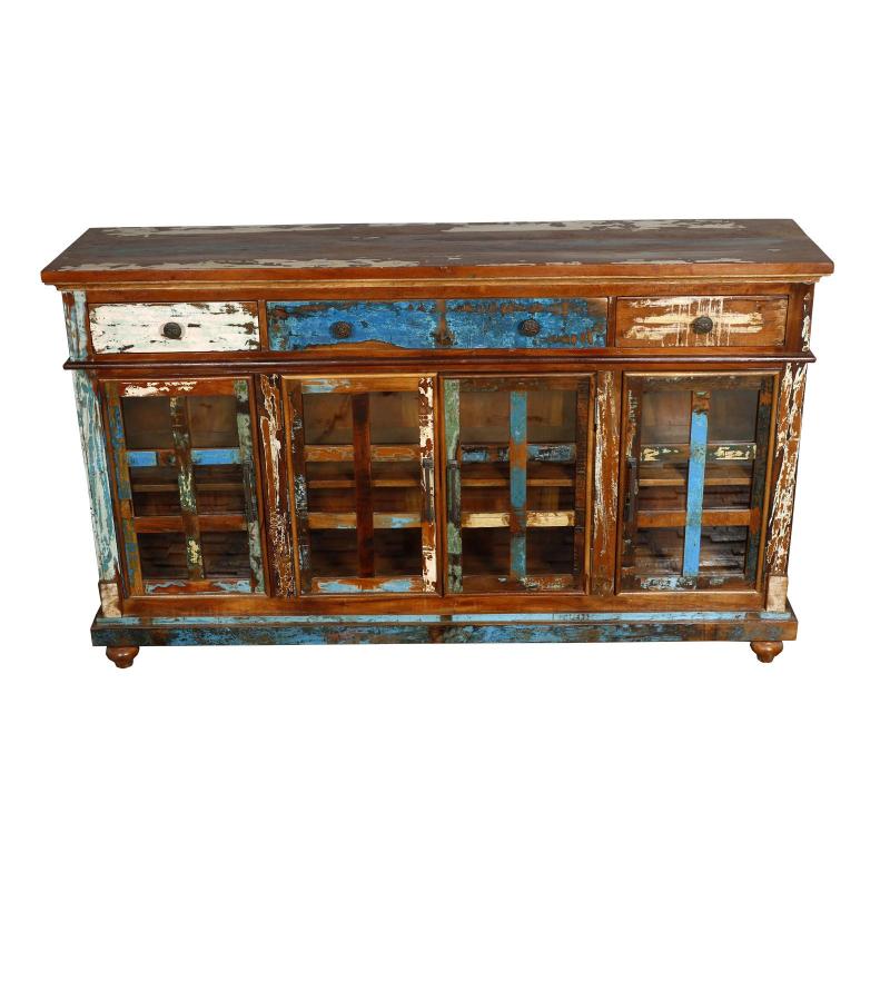 WOODEN GLASS SIDEBOARD