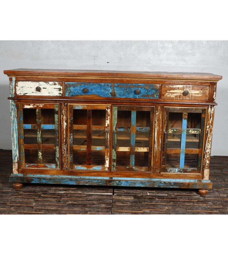 WOODEN GLASS SIDEBOARD