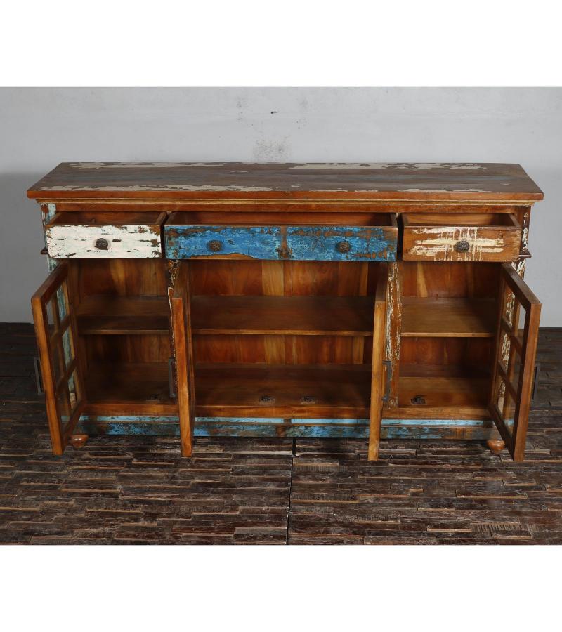 WOODEN GLASS SIDEBOARD
