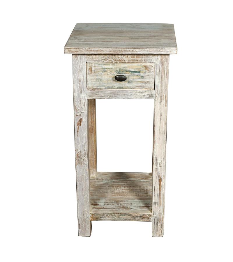 SOLID RECLAIMED TEAK WOOD END TABLE NIGHTSTAND