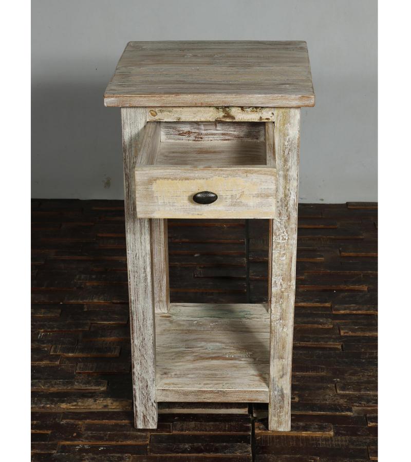 SOLID RECLAIMED TEAK WOOD END TABLE NIGHTSTAND