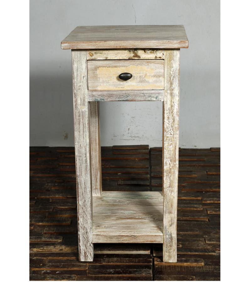 SOLID RECLAIMED TEAK WOOD END TABLE NIGHTSTAND