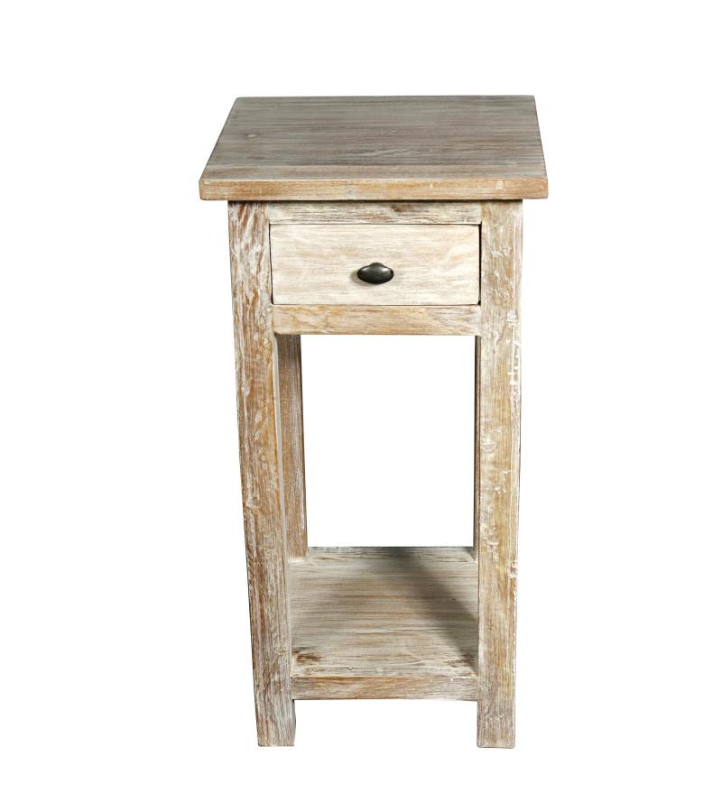 SOLID RECLAIMED TEAK WOOD END TABLE NIGHTSTAND