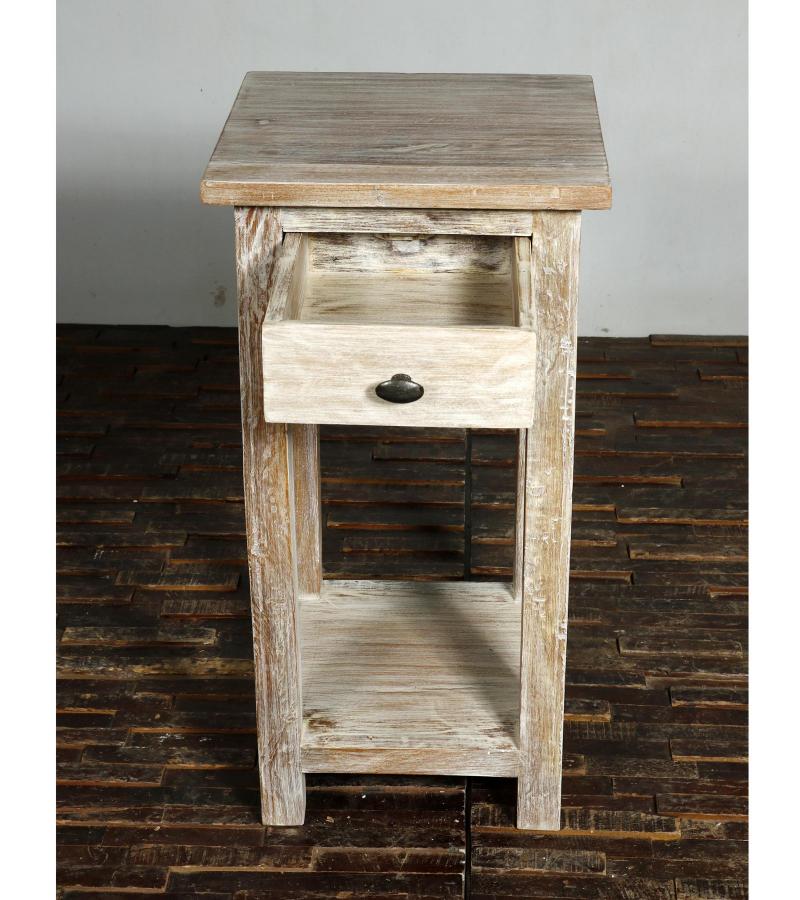 SOLID RECLAIMED TEAK WOOD END TABLE NIGHTSTAND