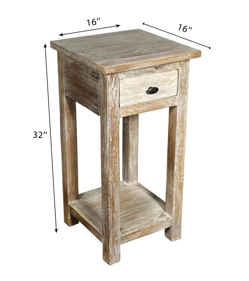 SOLID RECLAIMED TEAK WOOD END TABLE NIGHTSTAND