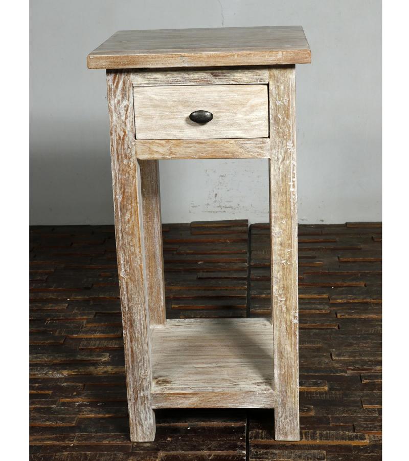 SOLID RECLAIMED TEAK WOOD END TABLE NIGHTSTAND