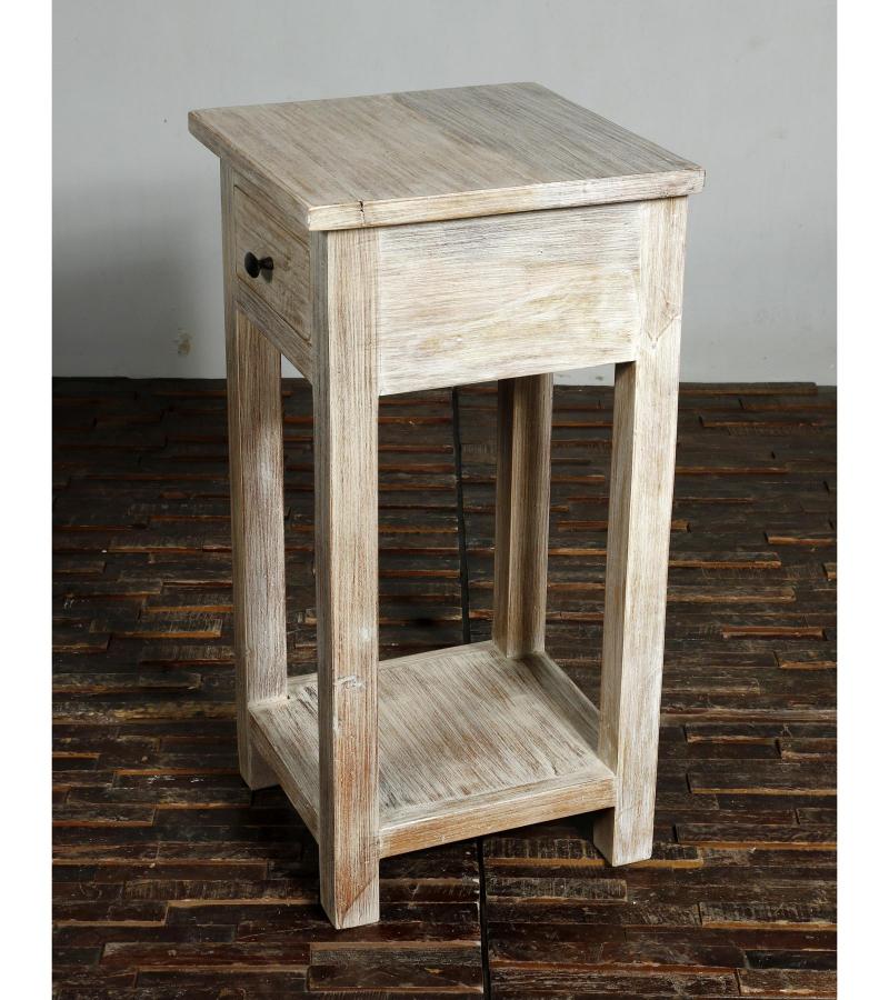 SOLID RECLAIMED TEAK WOOD END TABLE NIGHTSTAND