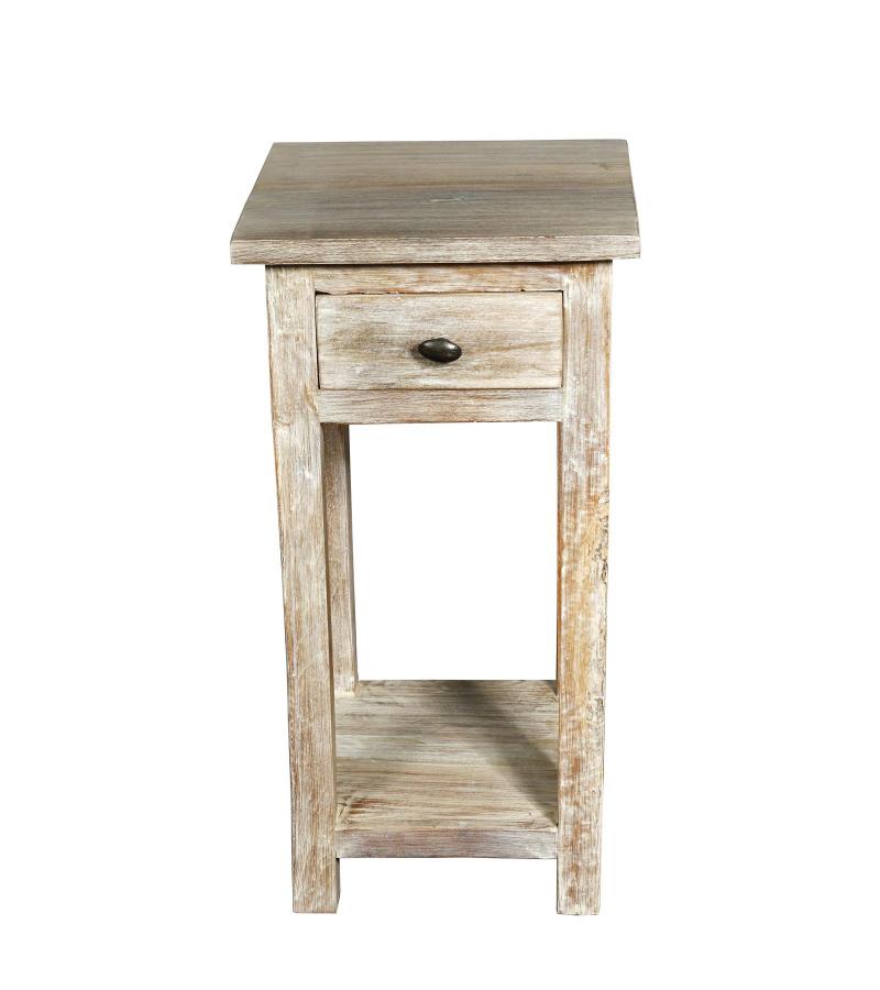 SOLID RECLAIMED TEAK WOOD END TABLE NIGHTSTAND