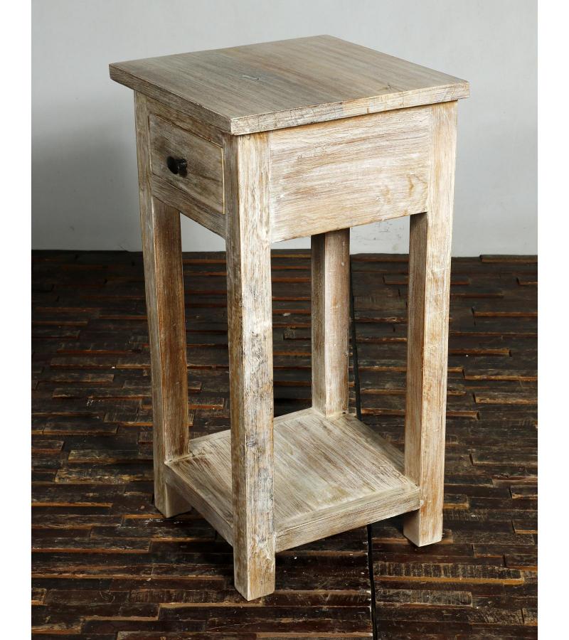 SOLID RECLAIMED TEAK WOOD END TABLE NIGHTSTAND