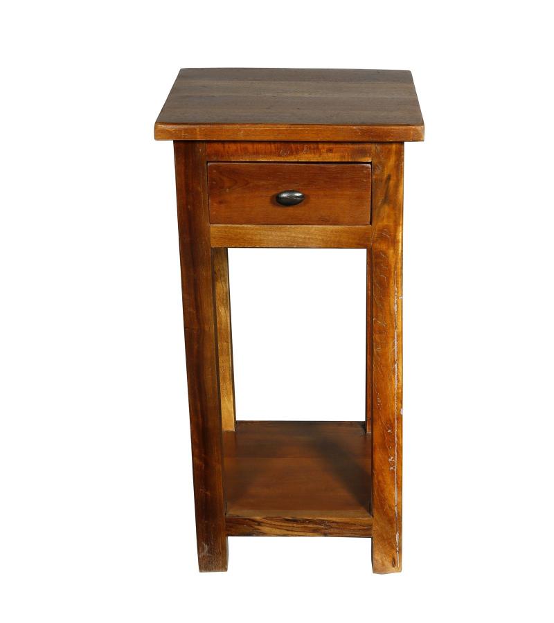 SOLID RECLAIMED TEAK WOOD END TABLE NIGHTSTAND