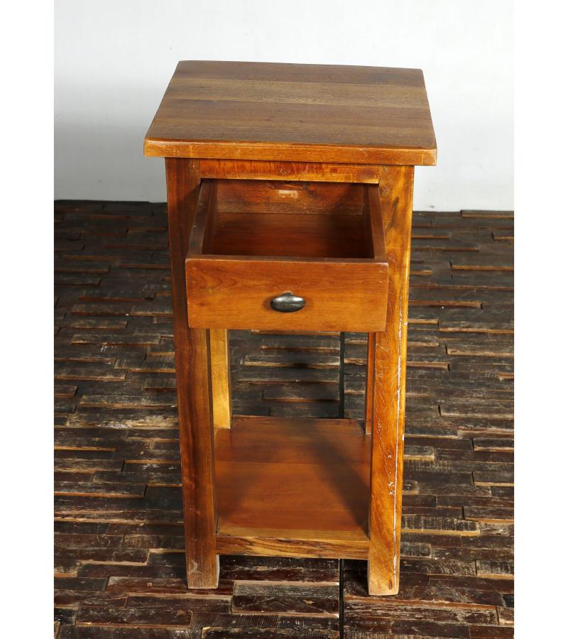 SOLID RECLAIMED TEAK WOOD END TABLE NIGHTSTAND