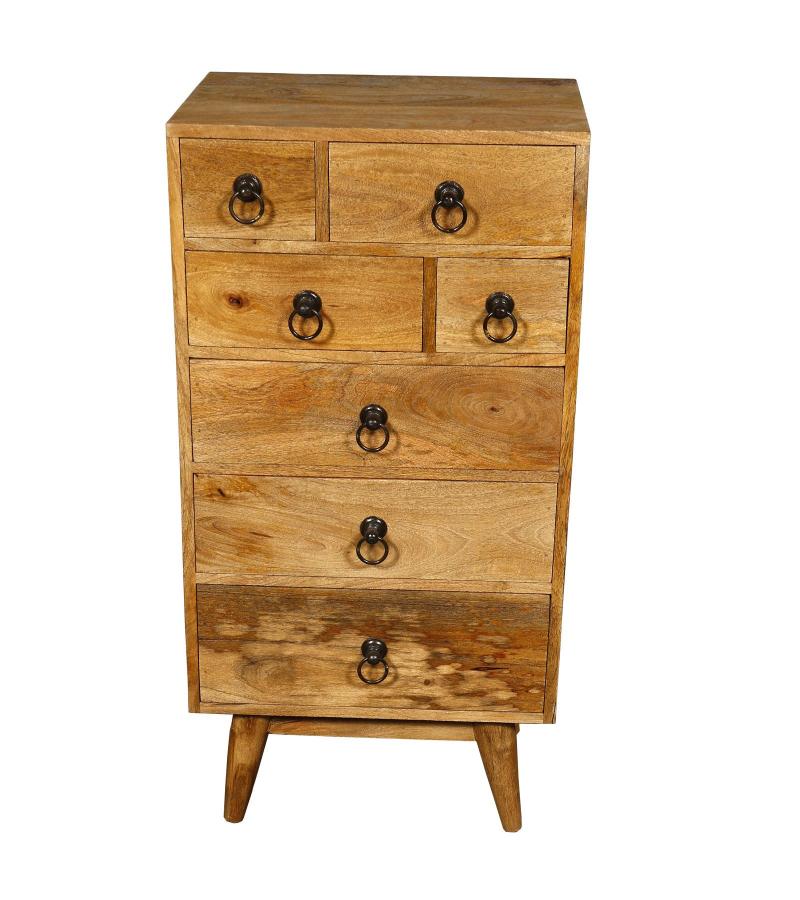 SOLID HAND CARVED WOOD 7 DRAWER CHEST CABINET