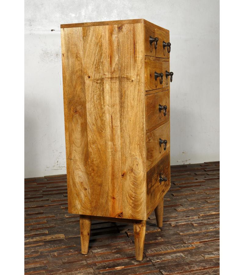 SOLID HAND CARVED WOOD 7 DRAWER CHEST CABINET