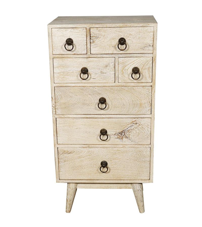 SOLID HAND CARVED WOOD 7 DRAWER CHEST CABINET