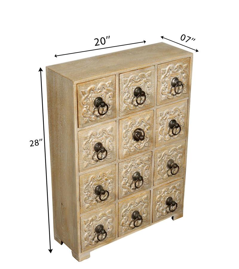 SOLID WOOD HAND CARVED 12 DRAWER CHEST