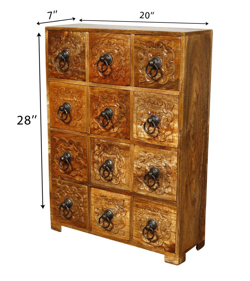SOLID WOOD HAND CARVED 12 DRAWER CHEST
