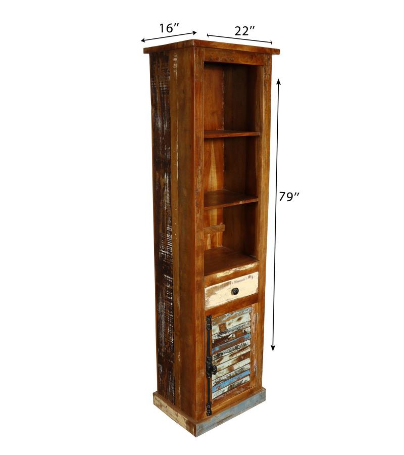 SOLID RECLAIMED TEAK WOOD W/ SHELVES & CABINET