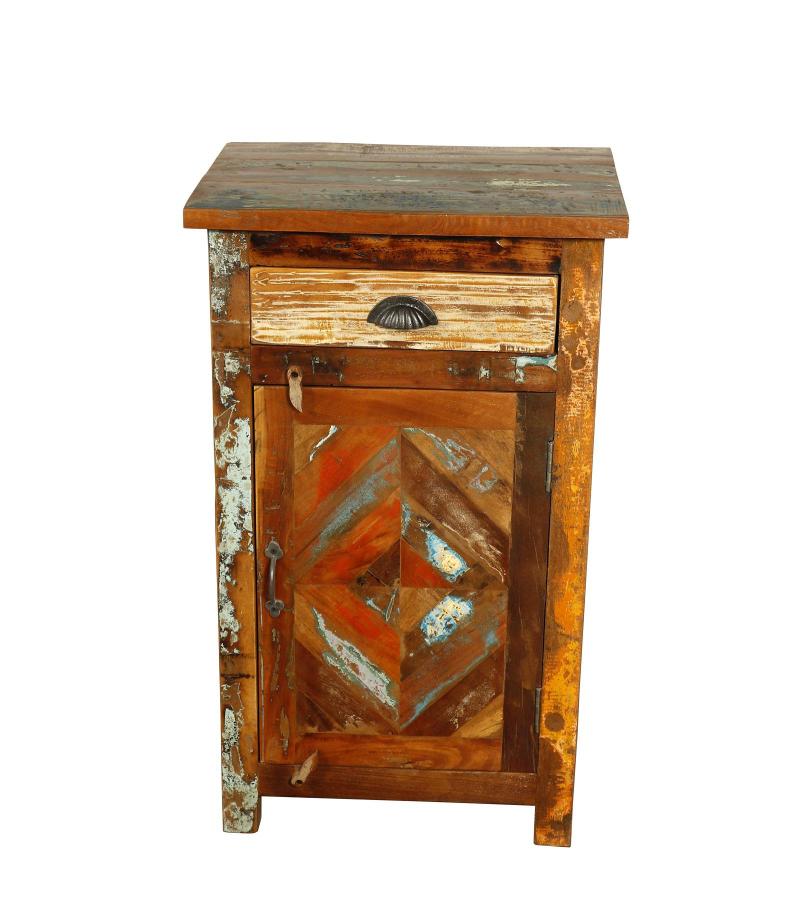 RECLAIMED WOOD 1 DRAWER END TABLE / NIGHTSTAND