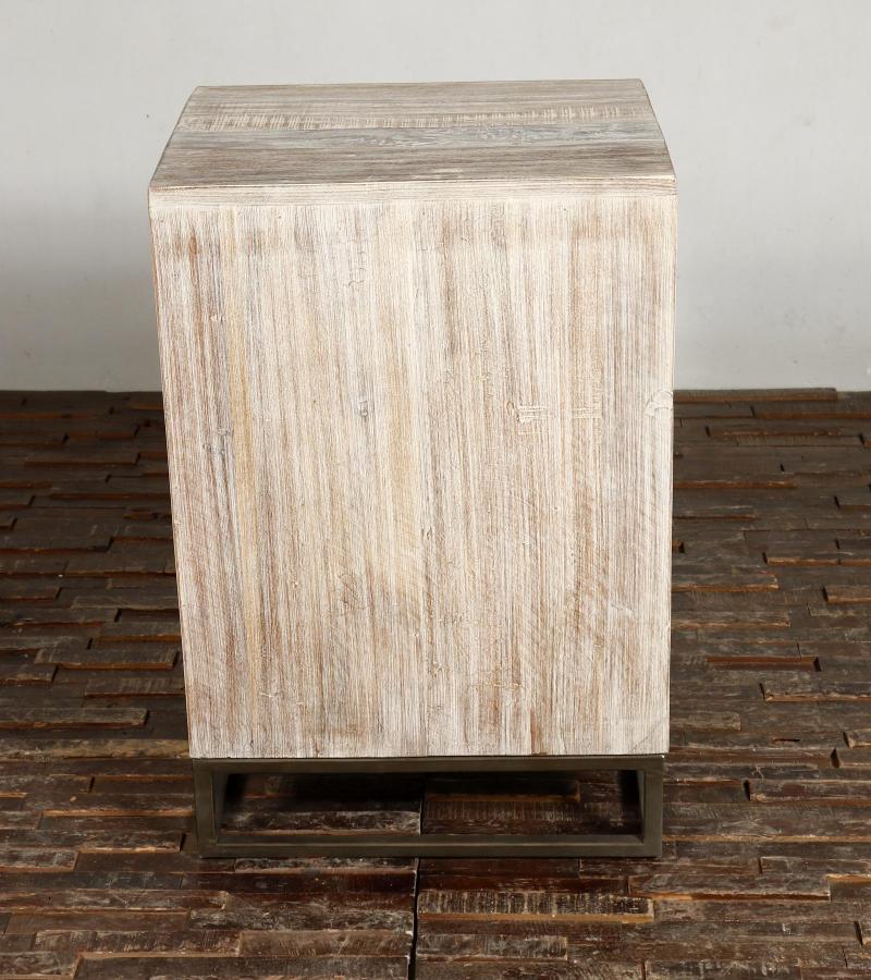 SOLID RECLAIMED TEAK WOOD 3 DRAWER END TABLE NIGHTSTAND