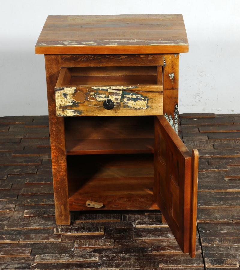SOLID RECLAIMED TEAK WOOD END TABLE / NIGHTSTAND
