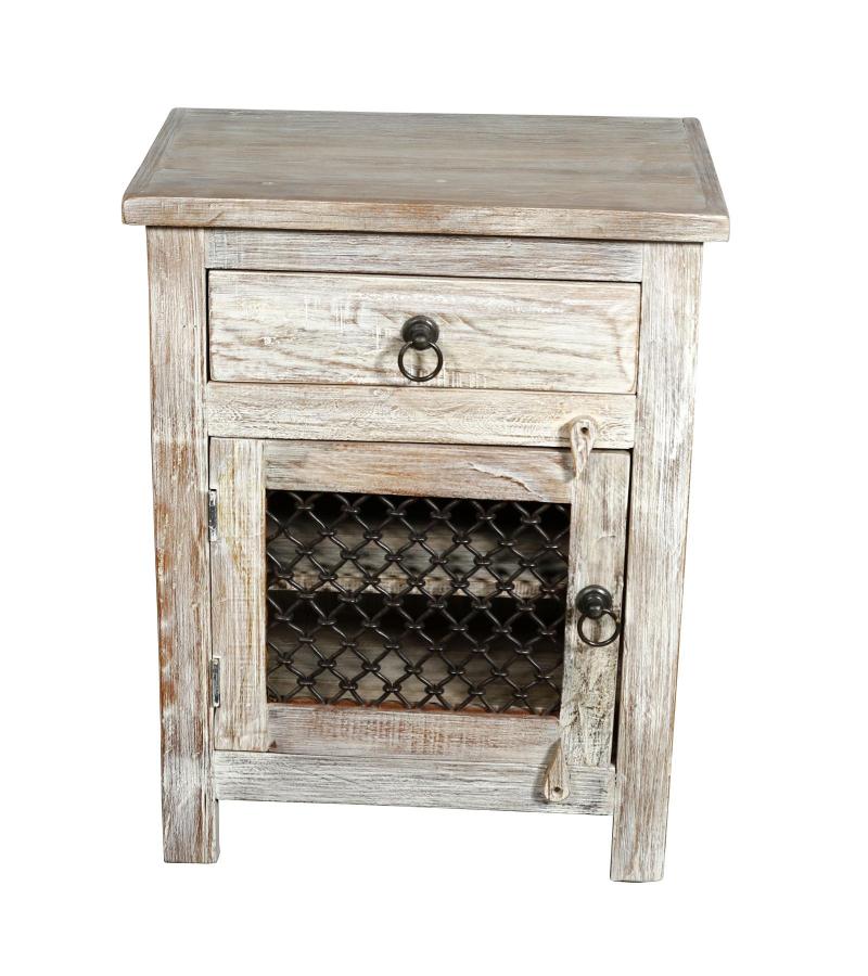 SOLID RECLAIMED TEAK WOOD END TABLE / NIGHTSTAND