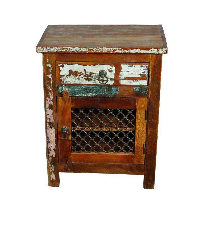 SOLID RECLAIMED TEAK WOOD END TABLE / NIGHTSTAND 
