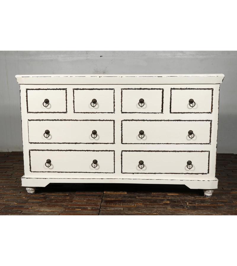 SOLID RECLAIMED TEAK WOOD DRESSER BUREAU CHEST SIDEBOARD W/ 8 DRAWERS