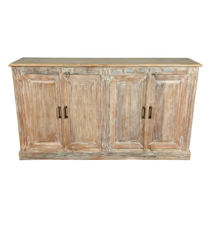 SOLID RECLAIMED TEAK WOOD SIDEBOARD CABINET 4 DOORS