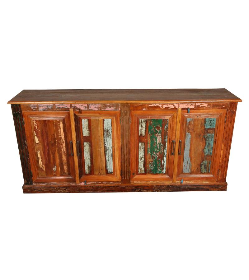 SOLID RECLAIMED TEAK WOOD SIDEBOARD CABINET 4 DOORS