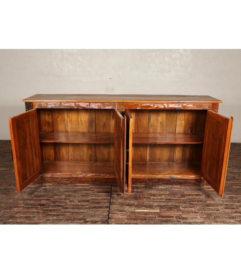 SOLID RECLAIMED TEAK WOOD SIDEBOARD CABINET 4 DOORS