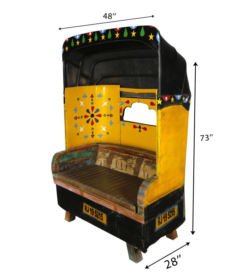 FUNKY IRON & LEATHER AUTO SOFA