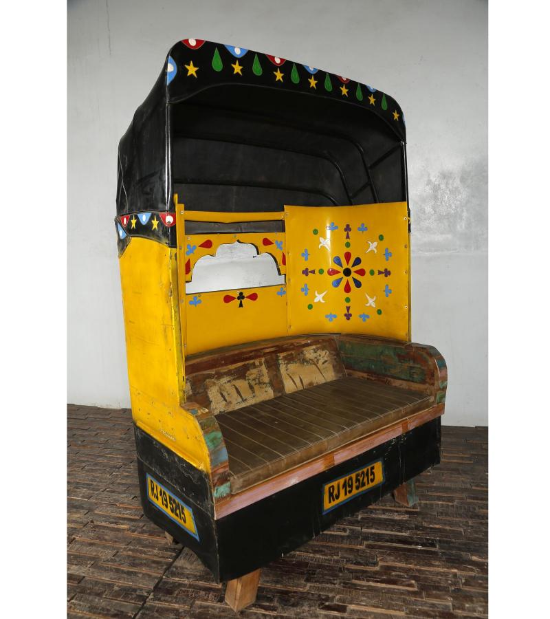 FUNKY IRON & LEATHER AUTO SOFA