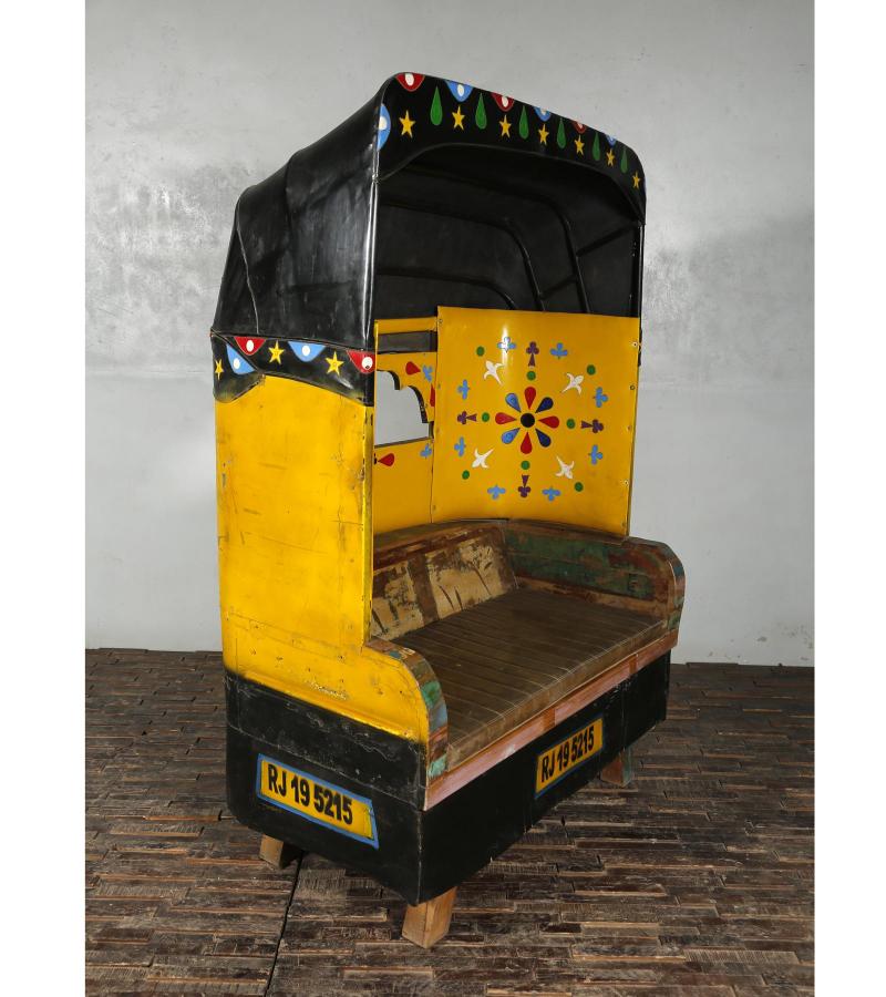 FUNKY IRON & LEATHER AUTO SOFA