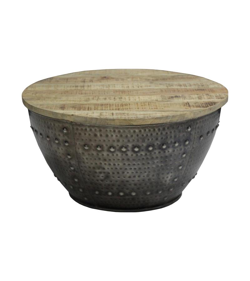 SOLID WOOD & IRON COFFEE TABLE