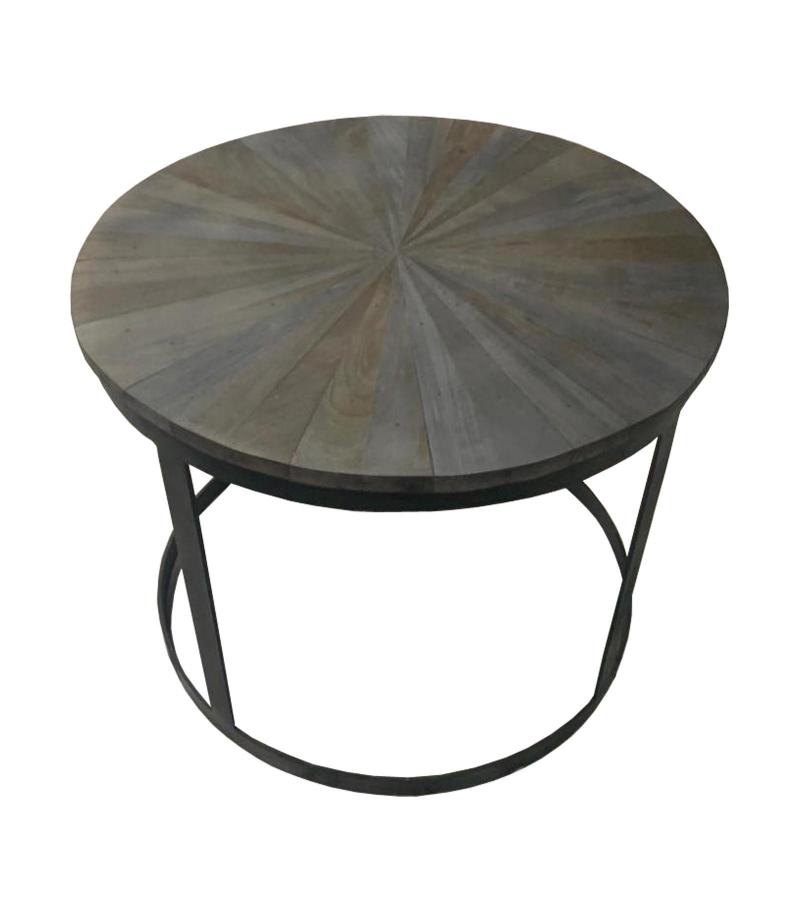 SOLID WOOD & IRON END TABLE