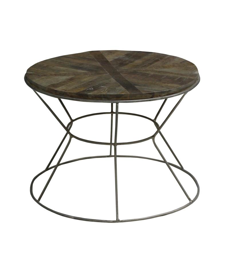 SOLID WOOD & IRON COFFEE TABLE