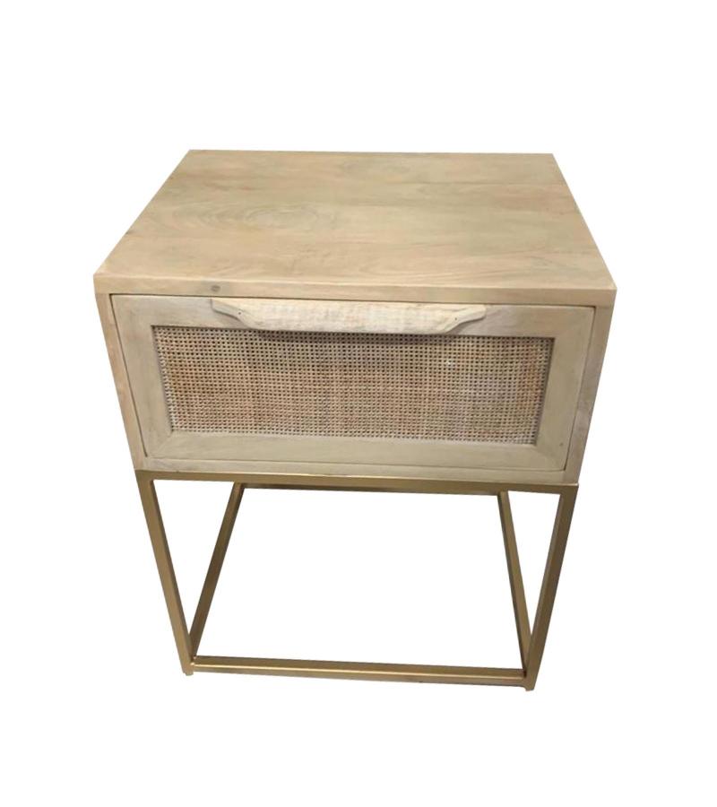 SOLID WOOD & IRON END TABLE