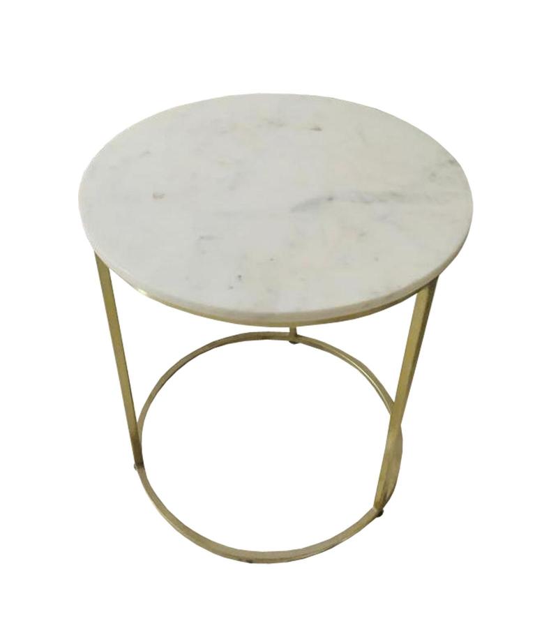 IRON & MARBLE END TABLE