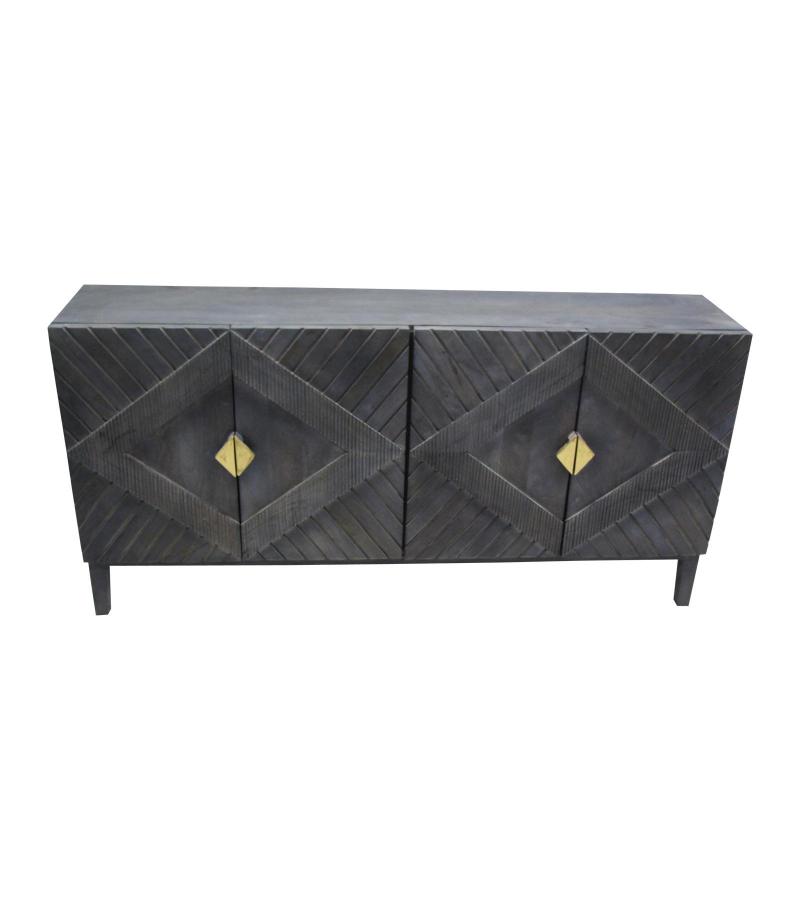 TEXTURED WOOD & IRON SIDEBOARD