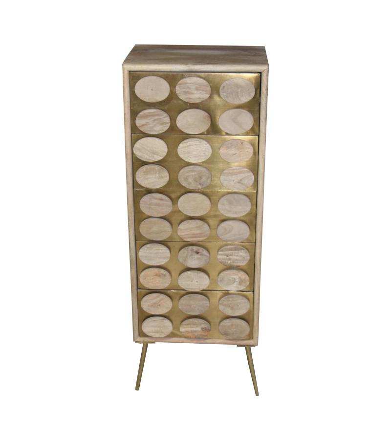 ABSTRACT METAL & WOOD MULTI DRAWER CHEST 